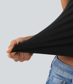 Débardeur casual SoftlyZero™ Airy à col U, dentelle contrastée, découpes et coussinets amovibles