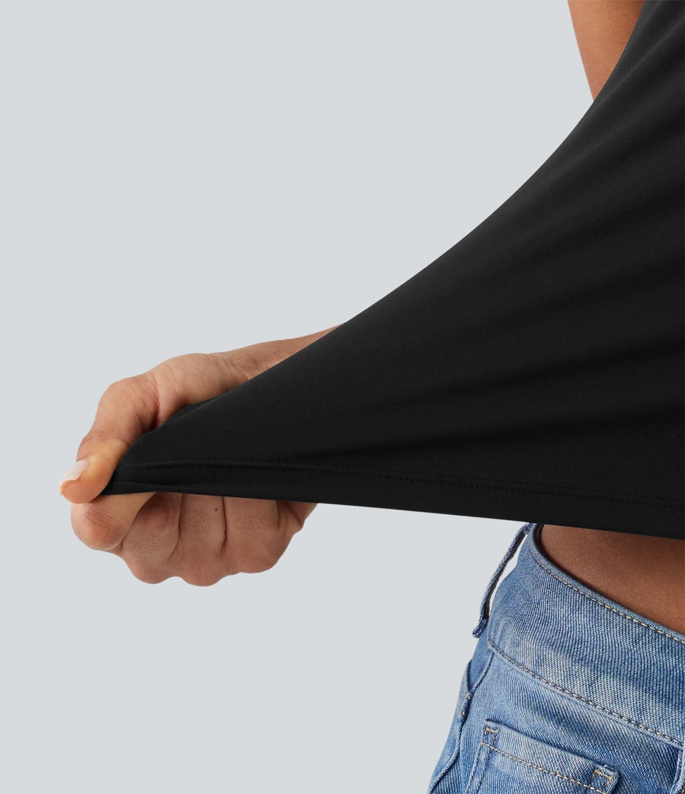 Débardeur casual SoftlyZero™ Airy à col U, dentelle contrastée, découpes et coussinets amovibles
