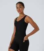 Softlyzero™ Plush Top Débardeur Uni Col en V Soutien-Gorge Intégré