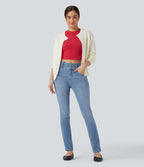 Jean ajusté Halara Flex™ taille mi-haute double ceinture avec poches