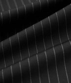 Pantalon tailleur fuselé 7/8 taille haute à rayures avec poches
