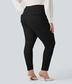 Legging de travail gainant taille haute grande taille motif chevrons avec poches