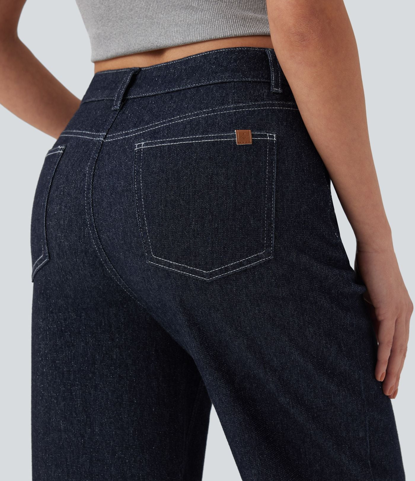 Jean taille haute Halara Flex™ jambes droites, effet sparkle avec poches