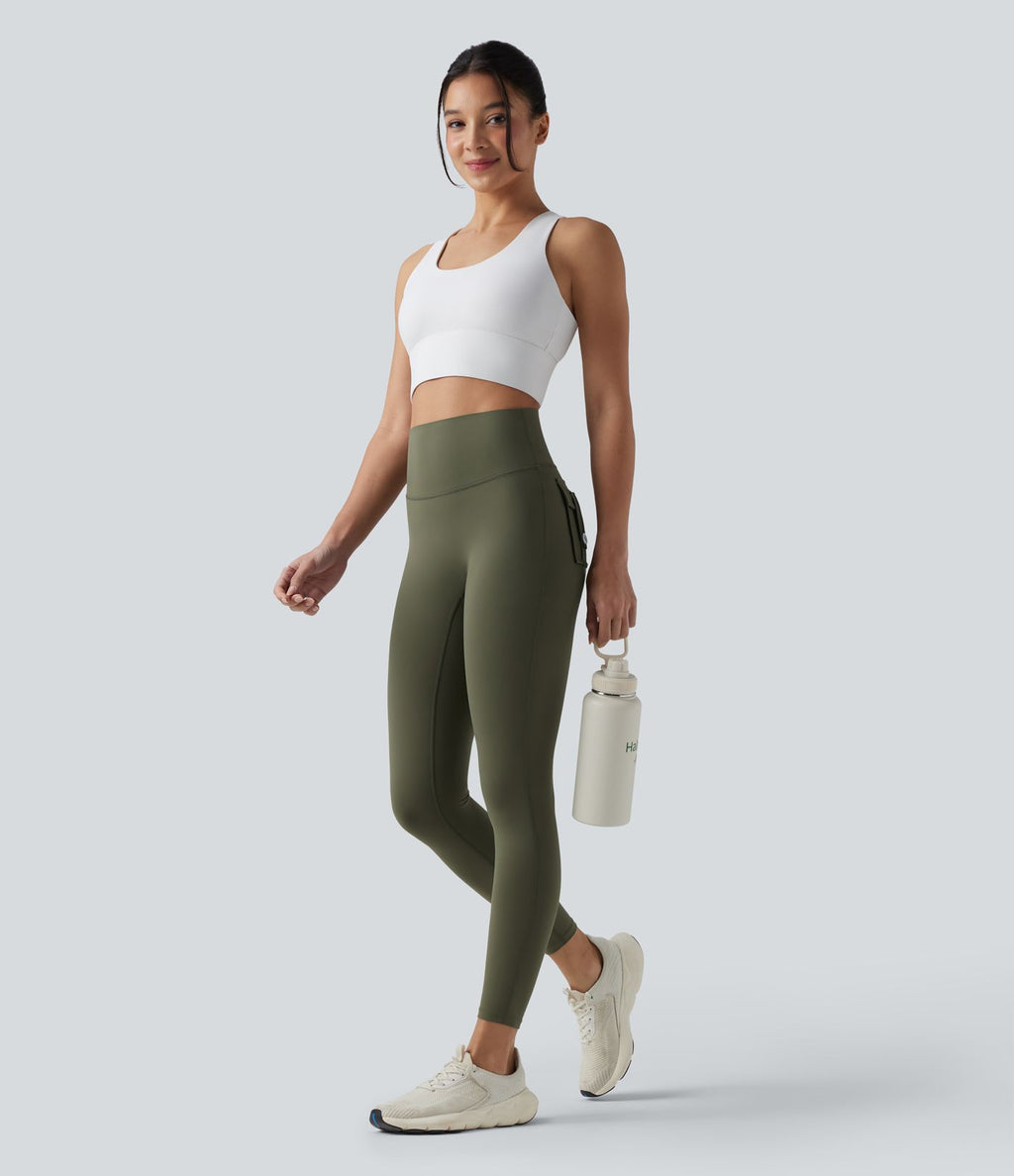 Halara UltraSculpt™ Legging de sport taille haute gainant froncé avec poches
