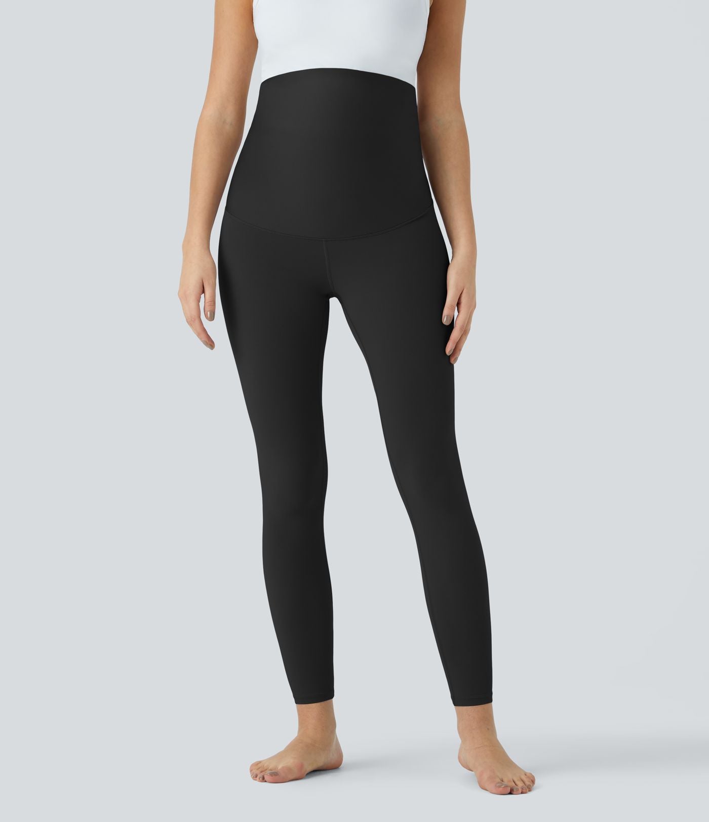 Legging 7/8 de yoga de maternité Softlyzero™ à taille très haute - Protection UPF50+