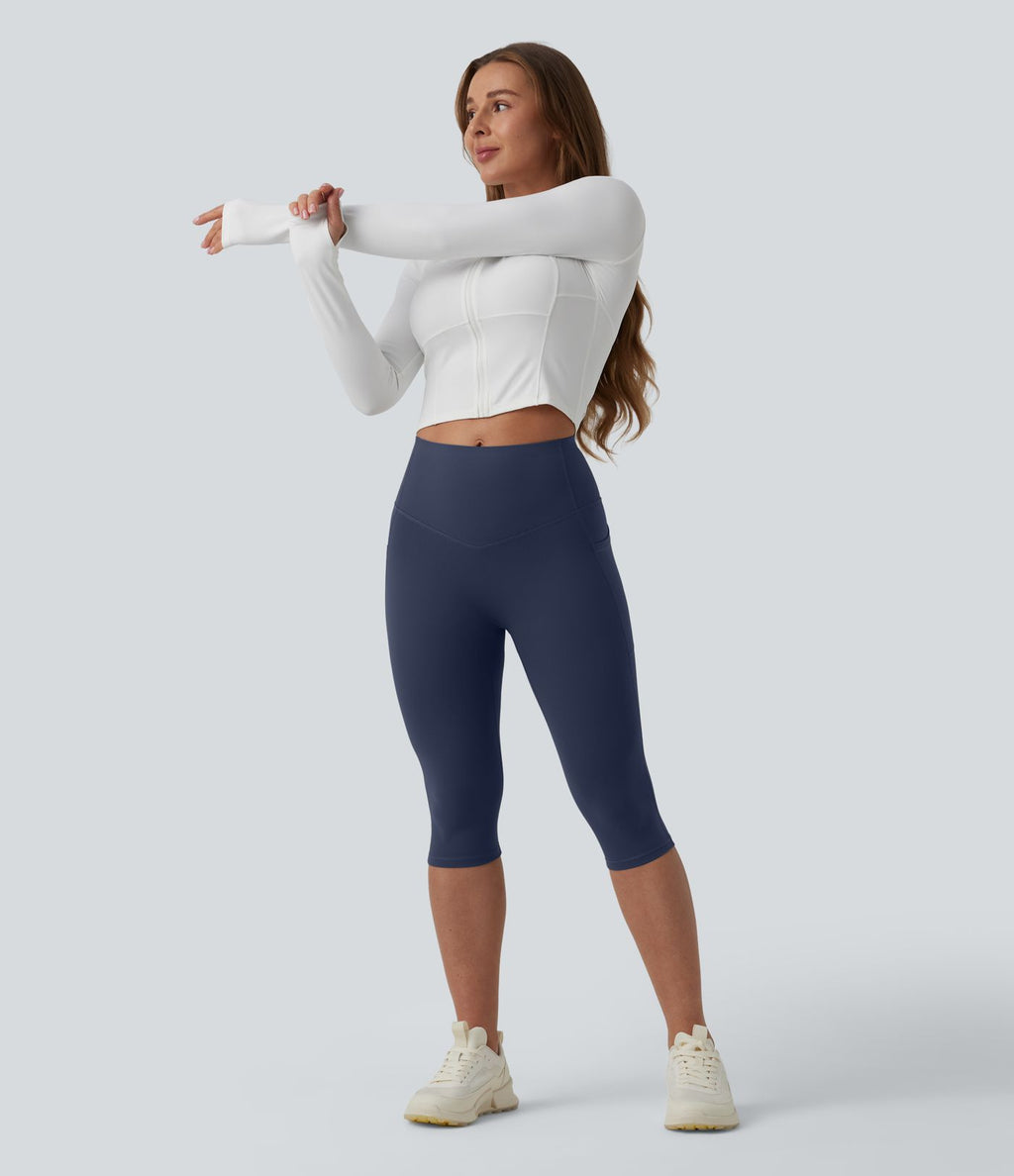Legging sculptant d'entraînement corsaire Halara UltraSculpt™ taille haute galbant gainant avec poches