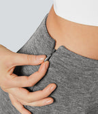 Jupe Évasée Casual Longue Fermeture Éclair Latérale Taille Haute