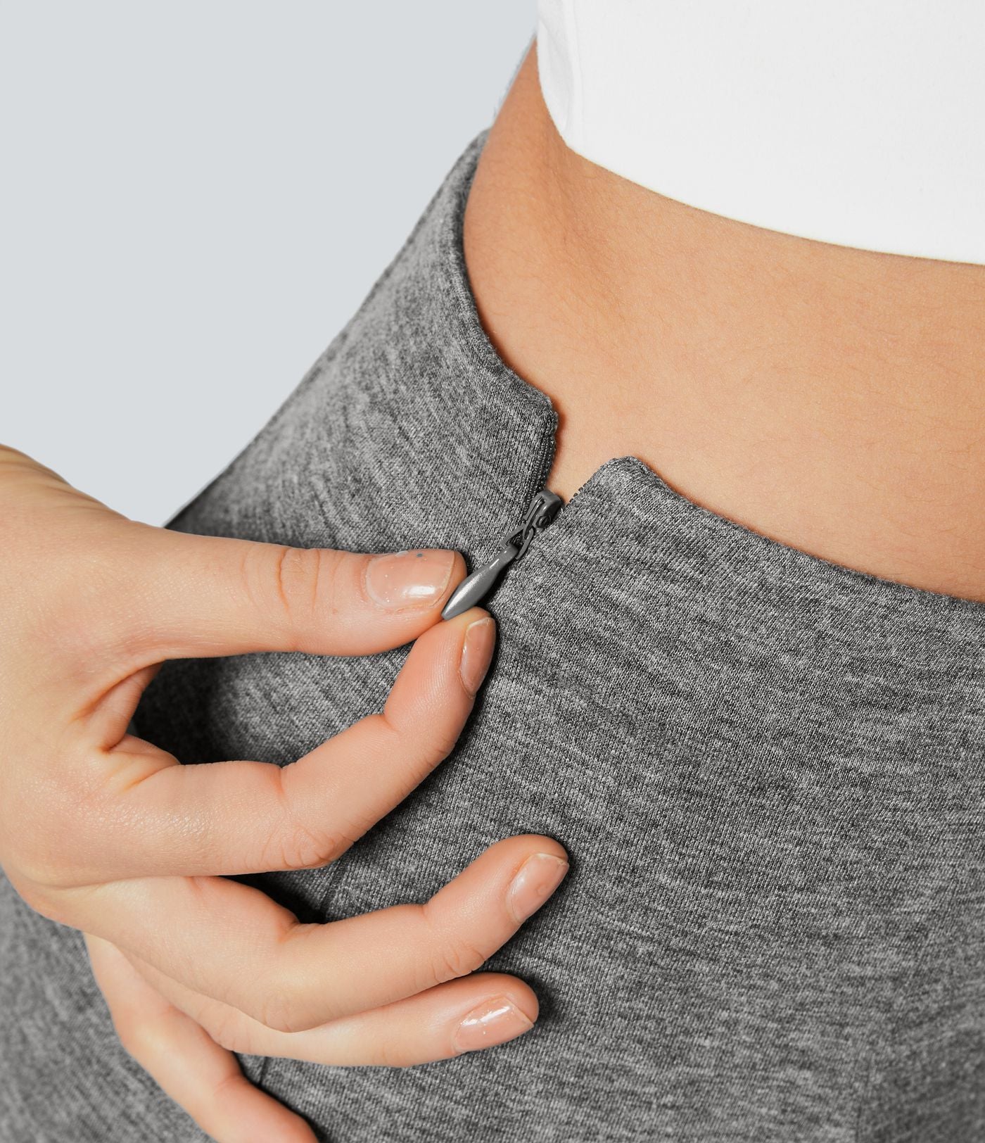 Jupe Évasée Casual Longue Fermeture Éclair Latérale Taille Haute