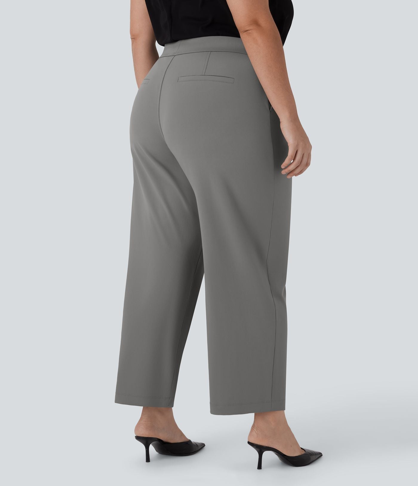 Pantalon de travail grande taille fuselé longueur cheville taille haute Halara Flex™ DayStretch avec poches