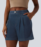 Bermuda en jean Halara Flex™ casual taille mi-haute avec poches