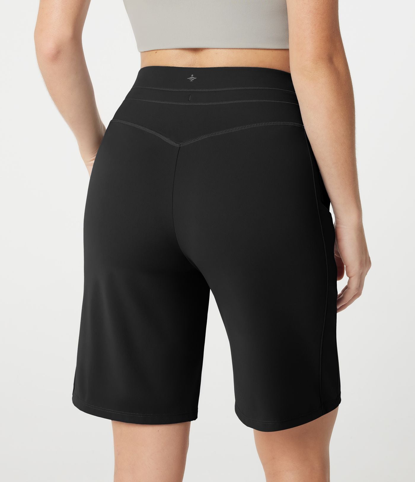 Short de sport SoftlyZero™ en peluche, taille haute, à cordon de serrage et poches