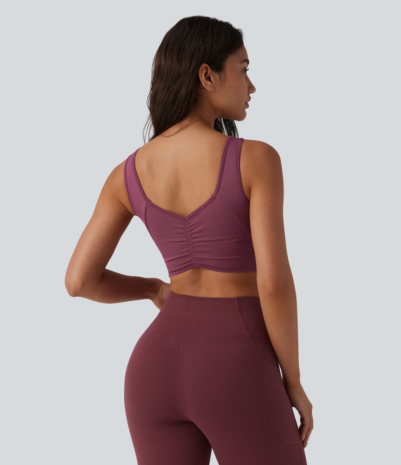 OneForm Brassière de sport de yoga sans coutures maintien léger avec découpes et soutien-gorge intégré réversible