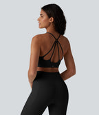Brassière de sport yoga à col U et maintien léger