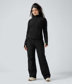 Pantalon randonnée chauffant bootcut taille haute avec poches
