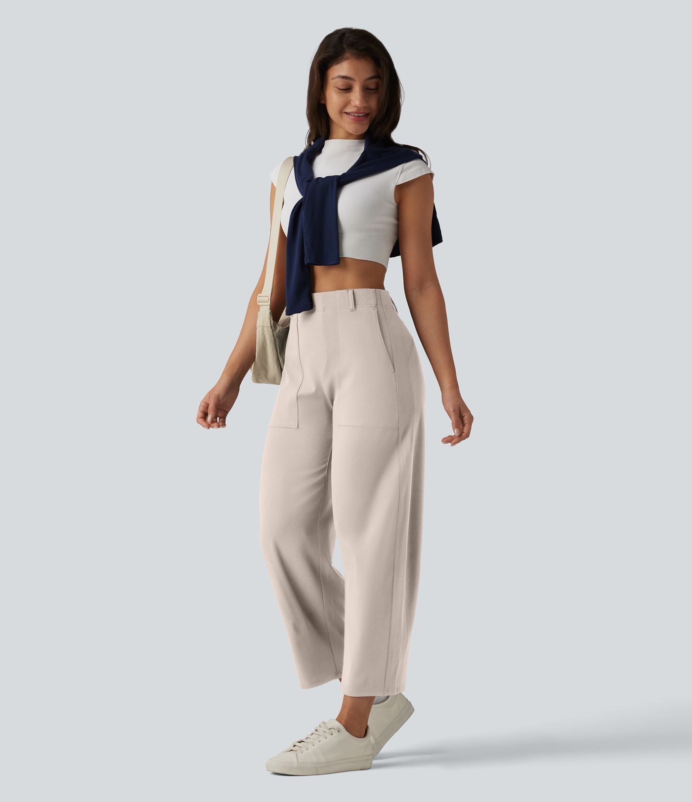 Pantalon barrel DayStretch taille haute avec poches