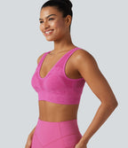 Brassière de sport OneForm Seamless Flow sans couture à col V, maintien léger, pour le yoga