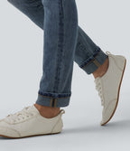 Halara Flex™ Jean slim casual taille haute à ourlet retroussé avec poches