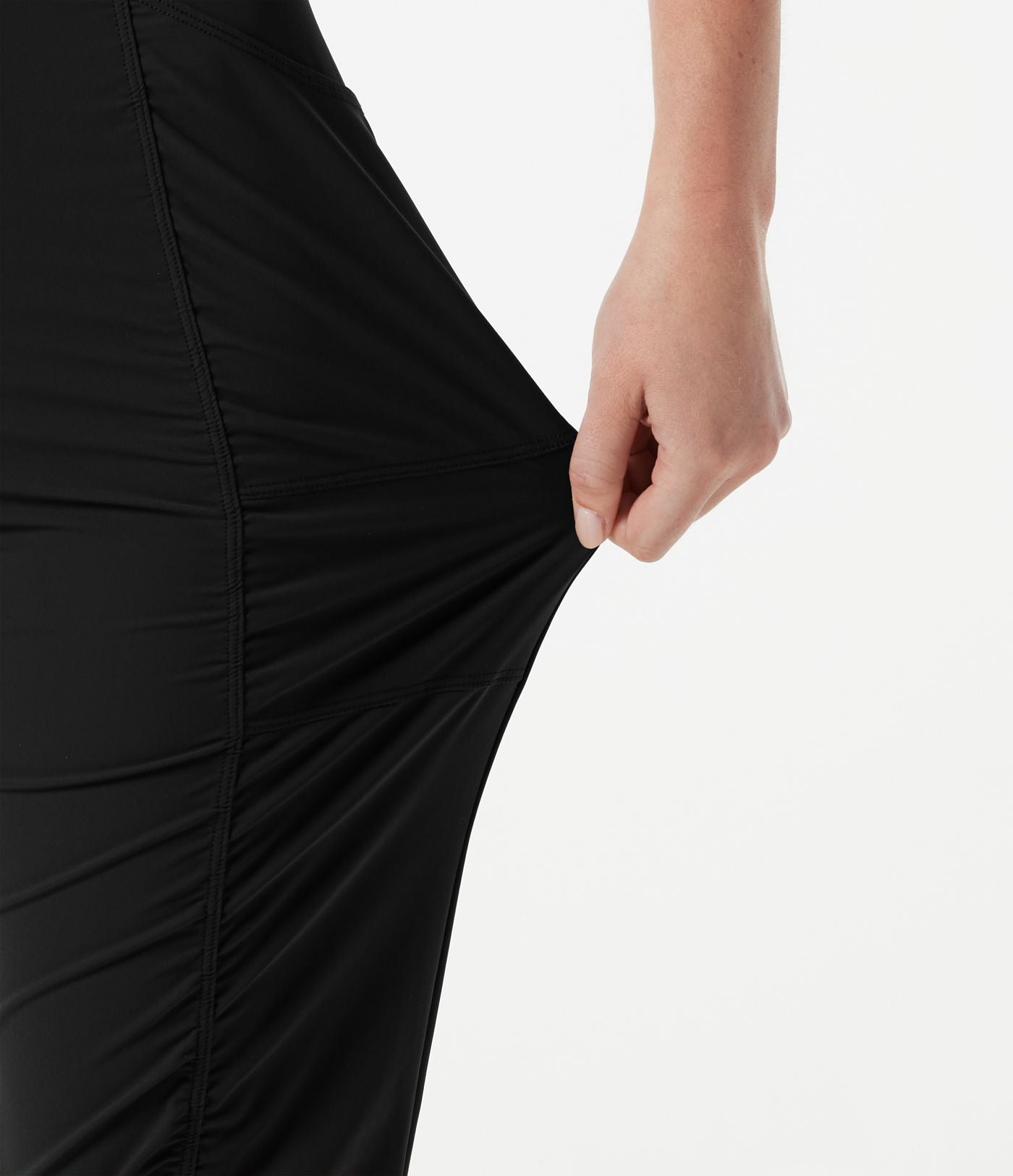 Pantalon slim de running taille haute à séchage rapide avec fronces et poches