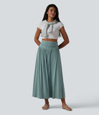 Robe midi casual bustier fluide avec détail froncé