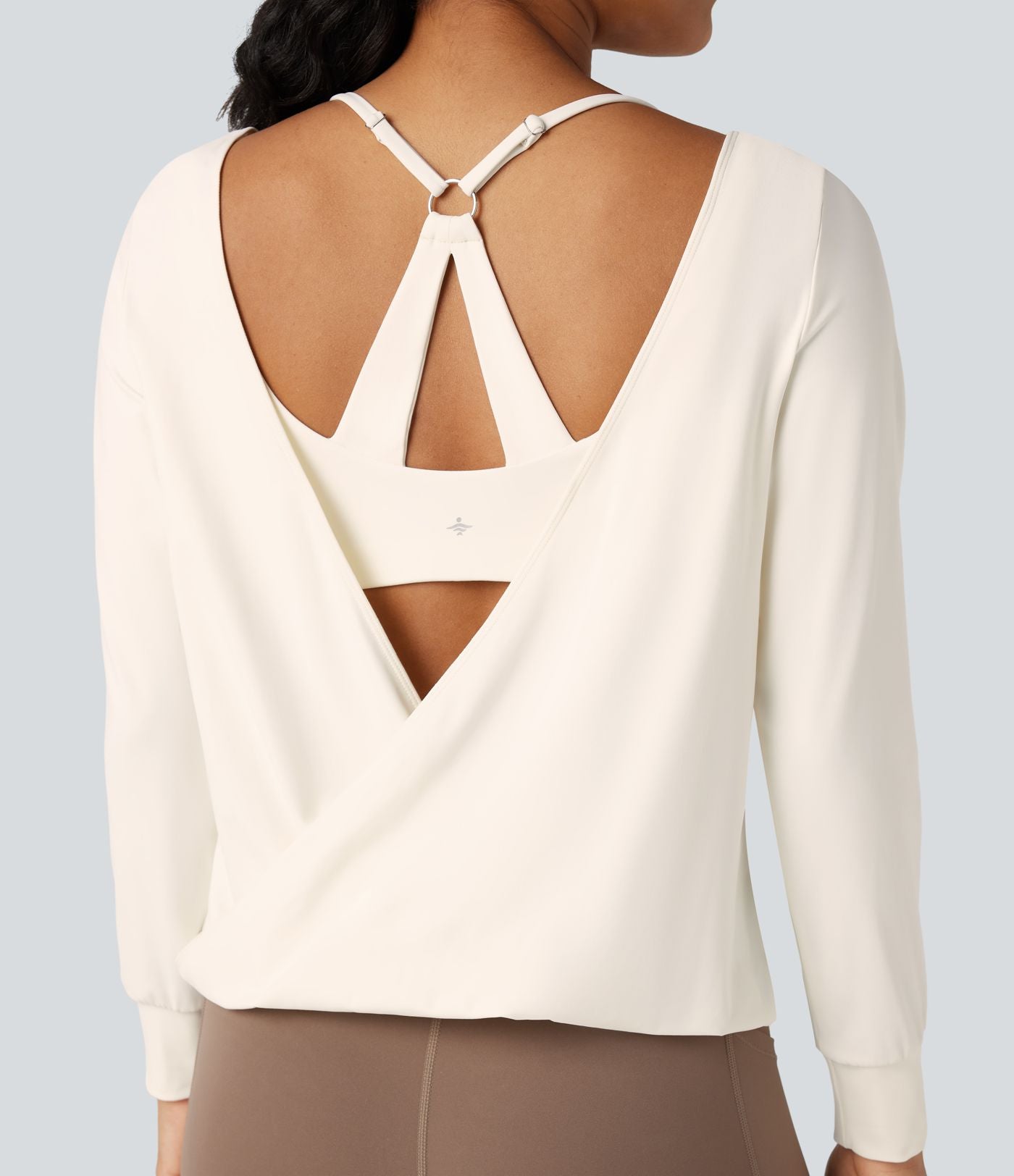 Top de sport yoga SoftlyZero™ Airy 2-en-1 découpe au dos toucher frais