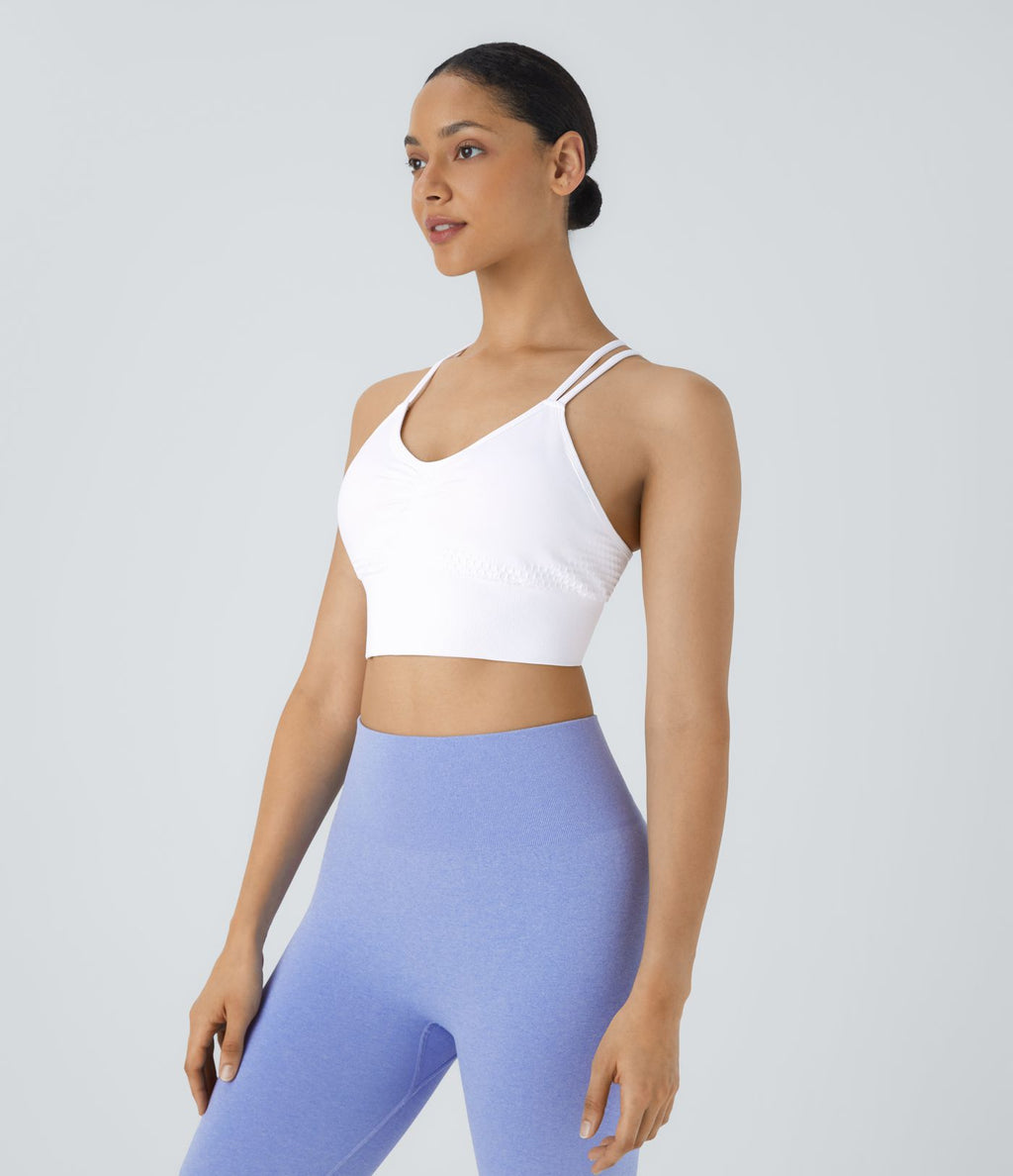 Brassière de sport maintien léger bretelles froncées doubles bonnets A-D OneForm Seamless Flow