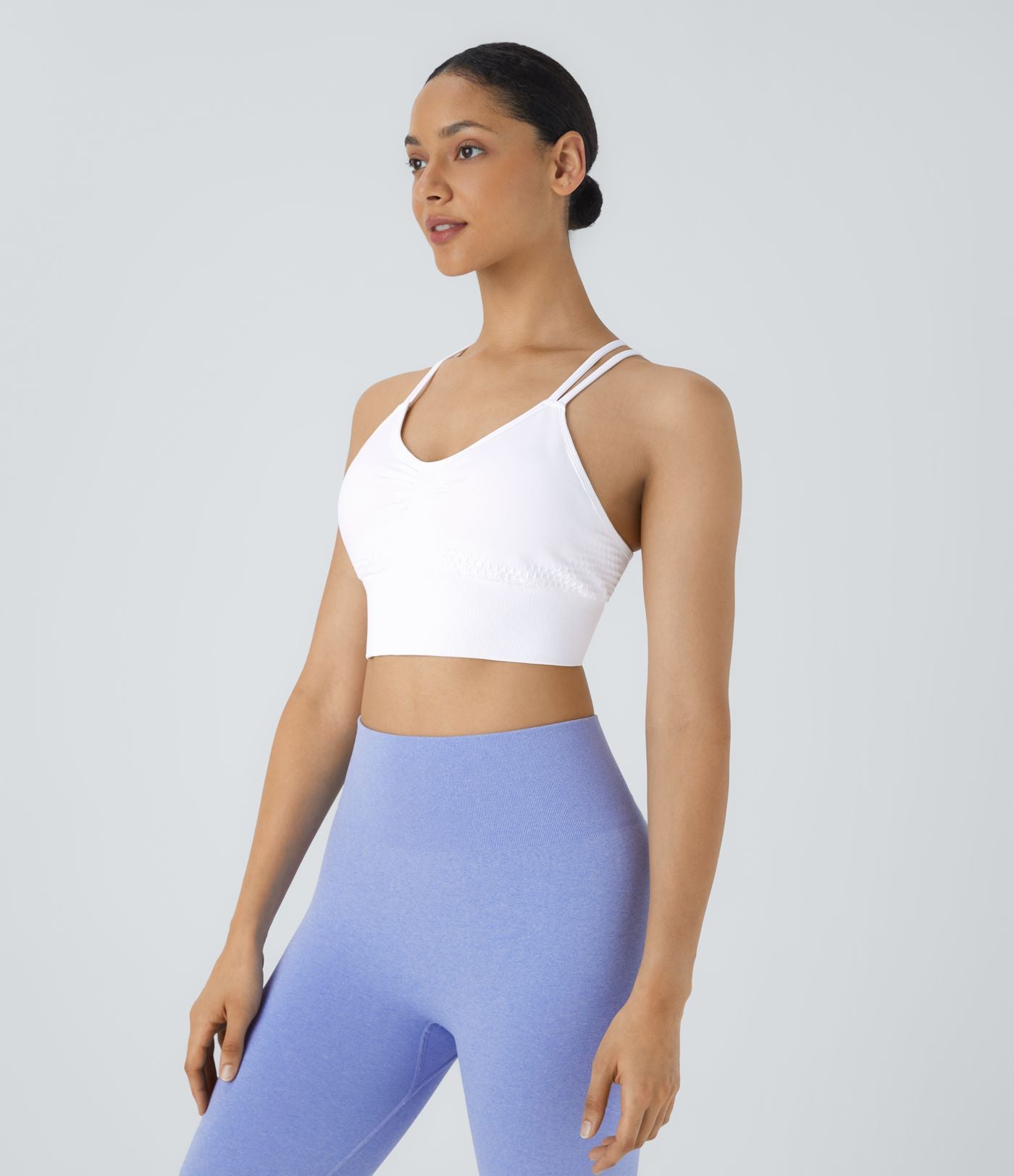 Brassière de sport maintien léger bretelles froncées doubles bonnets A-D OneForm Seamless Flow