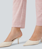 Pantalon tailleur skinny Halara Flex™ grande taille taille haute pied-de-poule à carreaux avec poches
