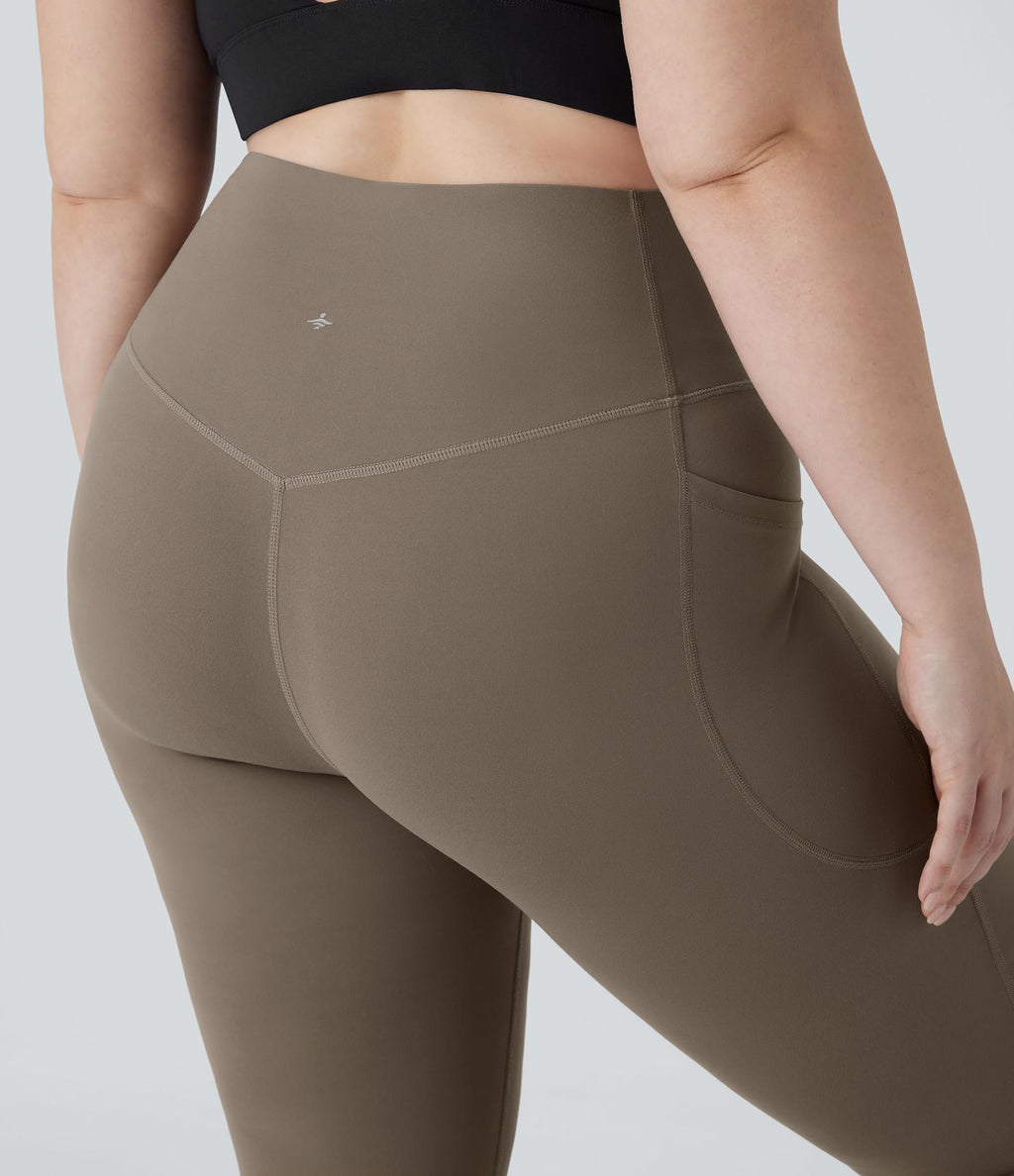 Pantalon de yoga à coupe bootcut gainant taille haute grande taille avec poches Halara UltraSculpt™
