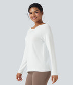 Haut de sport décolleté rond à manches longues sans couture OneForm Seamless Flow