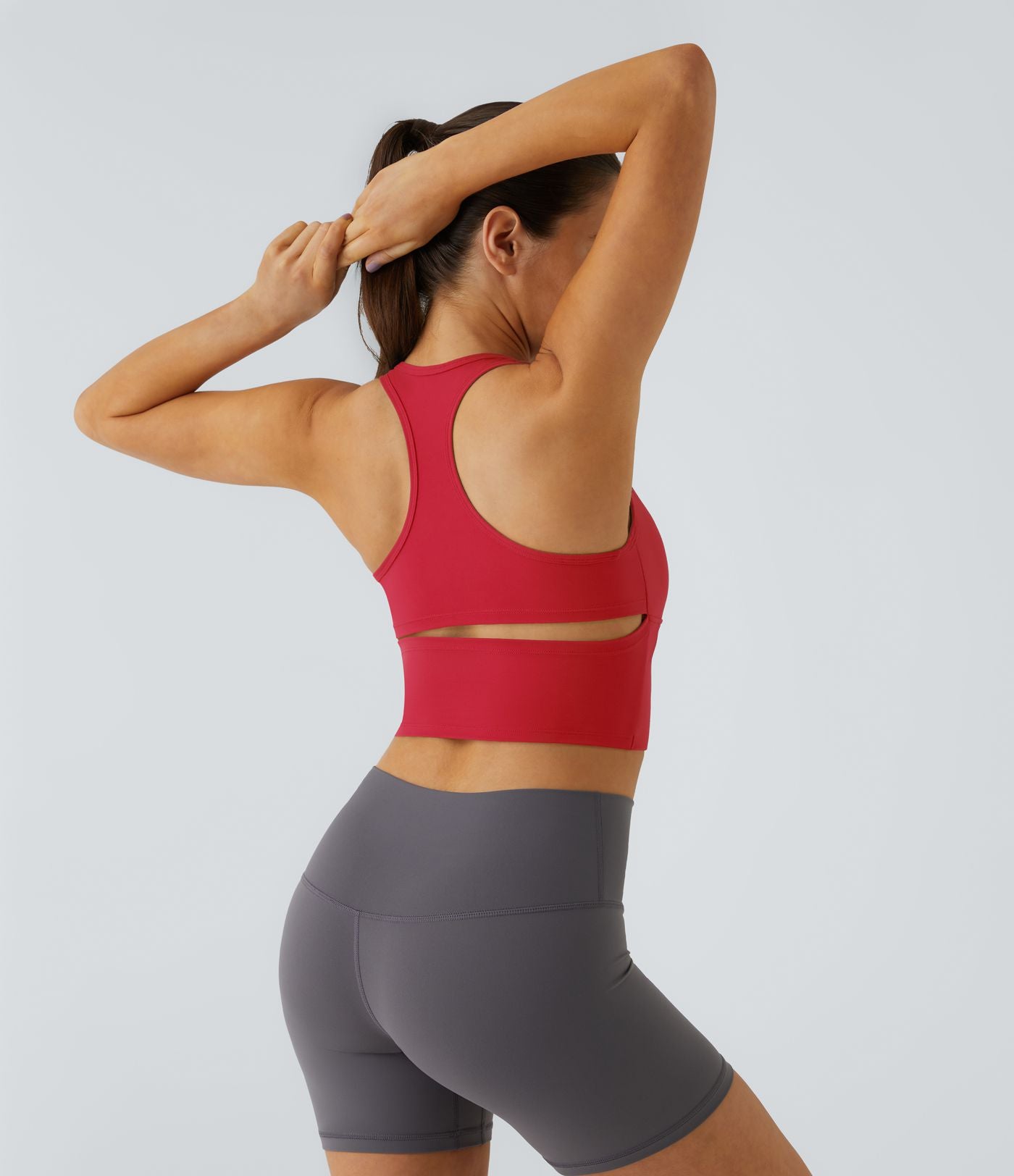 Softlyzero™ Plush Plus Débardeur Yoga Crop à Col U Plongeant Dos Nu Dos Nageur Découpé - UPF50+