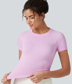 Haut de sport yoga OneForm sans couture Flow col rond manches courtes raglan ajusté