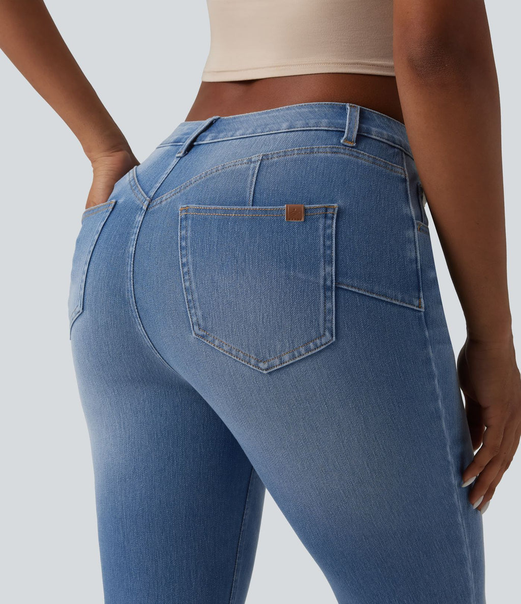 Jean skinny 7/8 casual Halara Flex™ Curvy taille mi-haute avec poches