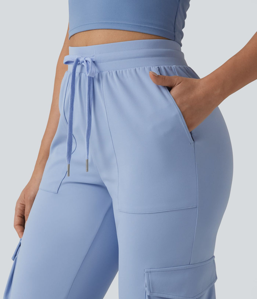 Pantalon cargo de sport SoftlyZero™ Airy taille mi-haute à cordon de serrage, effet frais, avec poches, protection solaire UPF50+