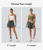 Short de running 2-en-1 taille mi-haute 7,5 cm avec cordon, ourlet incurvé, mesh contrasté et poches