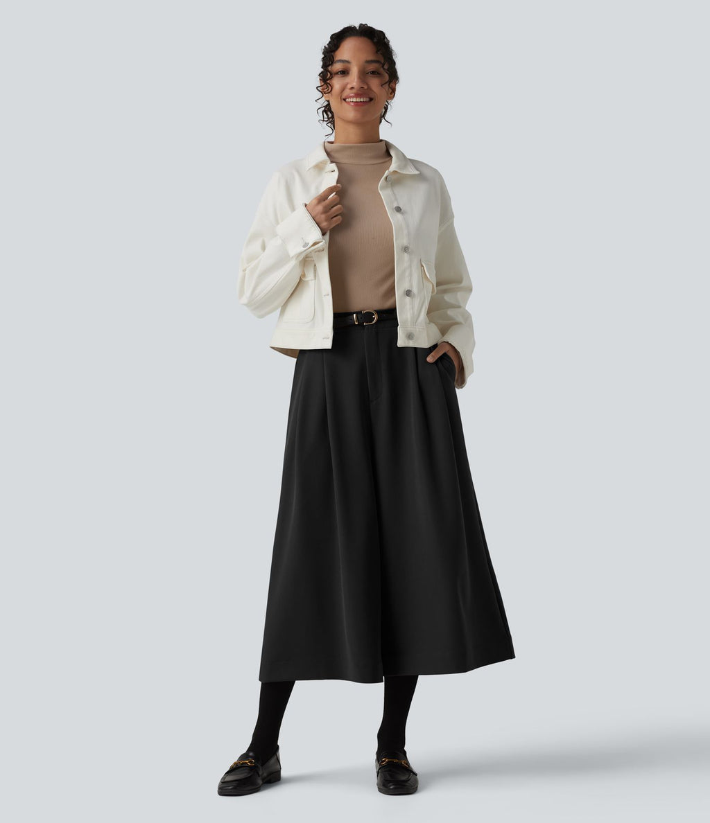 Pantalon tailleur large Halara Flex™ plissé taille haute avec poches