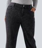 Halara Flex™ Jean casual grande taille jambe droite taille haute avec poches