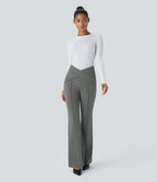 Pantalon croisé taille haute