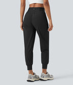 Jogging de danse fuselé froncé séchage rapide effet frais InstantCool taille haute avec cordon de serrage et poches, protection solaire UPF40+