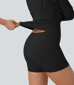 Softlyzero™ Airy Robe de danse courte évasée dos-nu 2-en-1 avec dos nageur, bretelles ajustables et poches latérales - Édition Easy Peasy