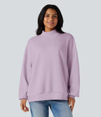 Sweatshirt casual col montant coupe décontractée avec poches