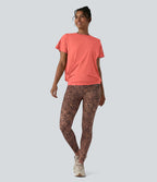 Haut de sport col rond manches courtes effet frais InstantCool avec fronces, protection solaire UPF50+