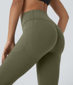 Legging corsaire d'entraînement gainant galbant taille haute avec effet scrunch et poches Halara UltraSculpt™