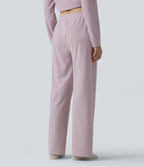 Pantalon de détente large rayé taille haute