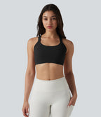 Brassière de sport effet frais InstantCool séchage rapide maintien léger avec bretelles croisées et dos nu, protection solaire UPF50+