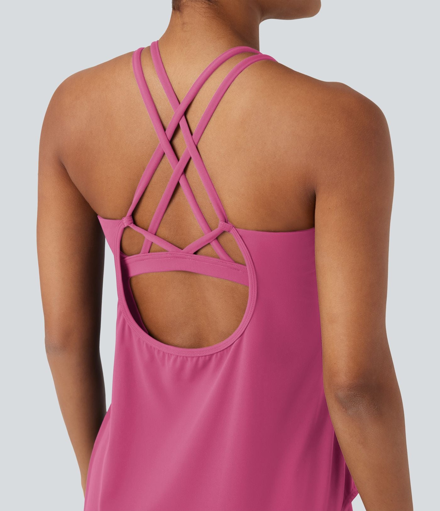 Débardeur running Halara UltraSculpt™ col rond dos croisé bonnets E-G