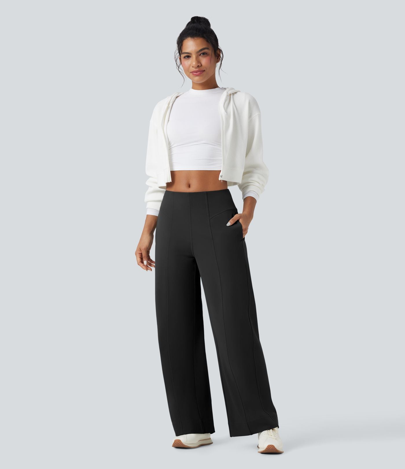 Pantalon large taille moyenne DayStretch avec poches