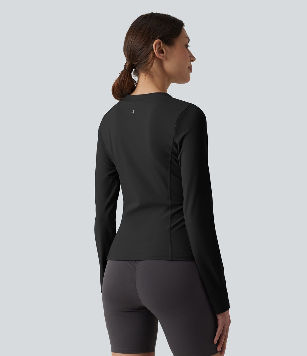 Haut de sport d'entraînement SoftlyZero™ Airy col V manches longues effet frais InstantCool, protection solaire UPF50+