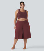 Pantalon corsaire grande taille large SoftlyZero™ Airy taille haute croisée effet frais InstantCool avec poches