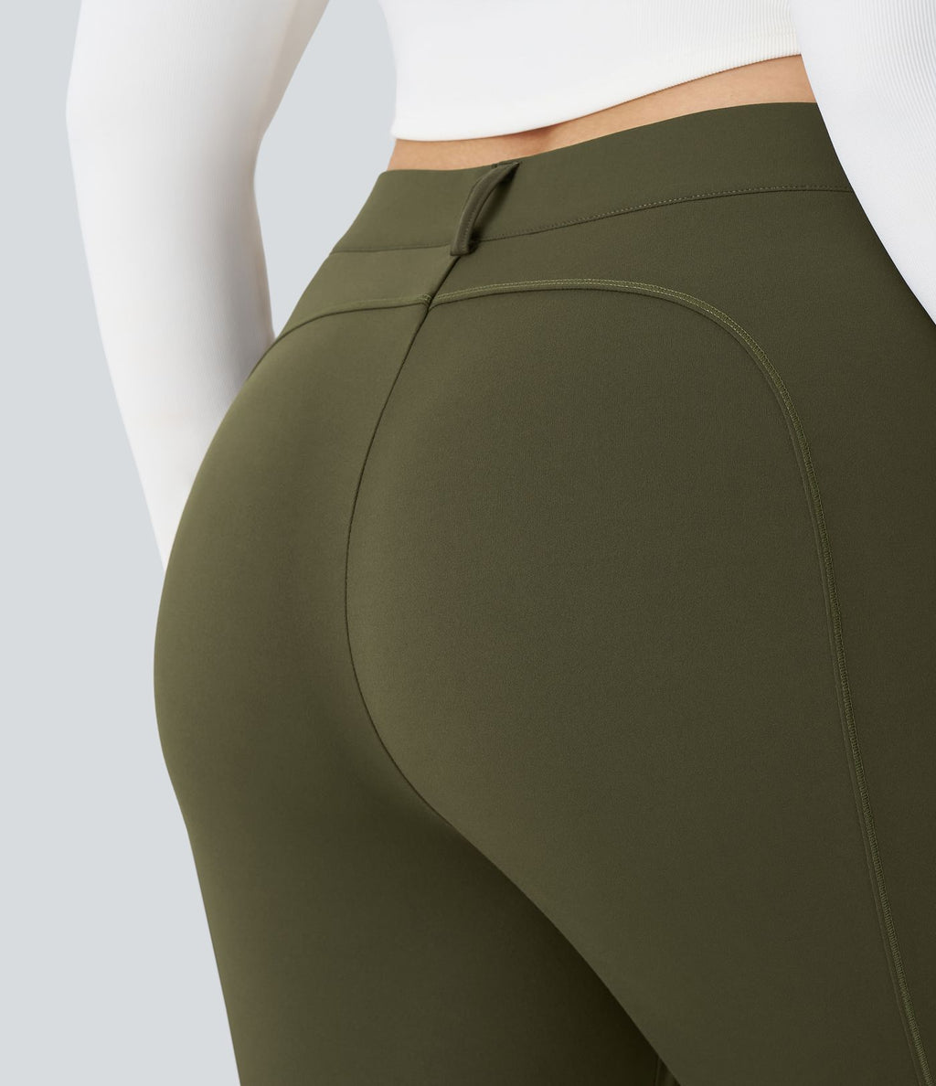Pantalon cargo randonnée grande taille ajusté uni taille haute DayStretch avec poches zippées