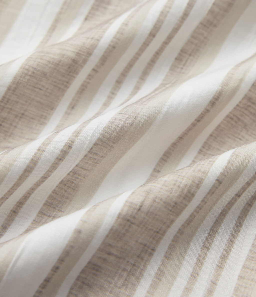 Blouse décontractée col V manches courtes à rayures